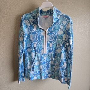 Coastal Lilly Pulitzer Size S, skipper popover top, Zip, Front Pocket